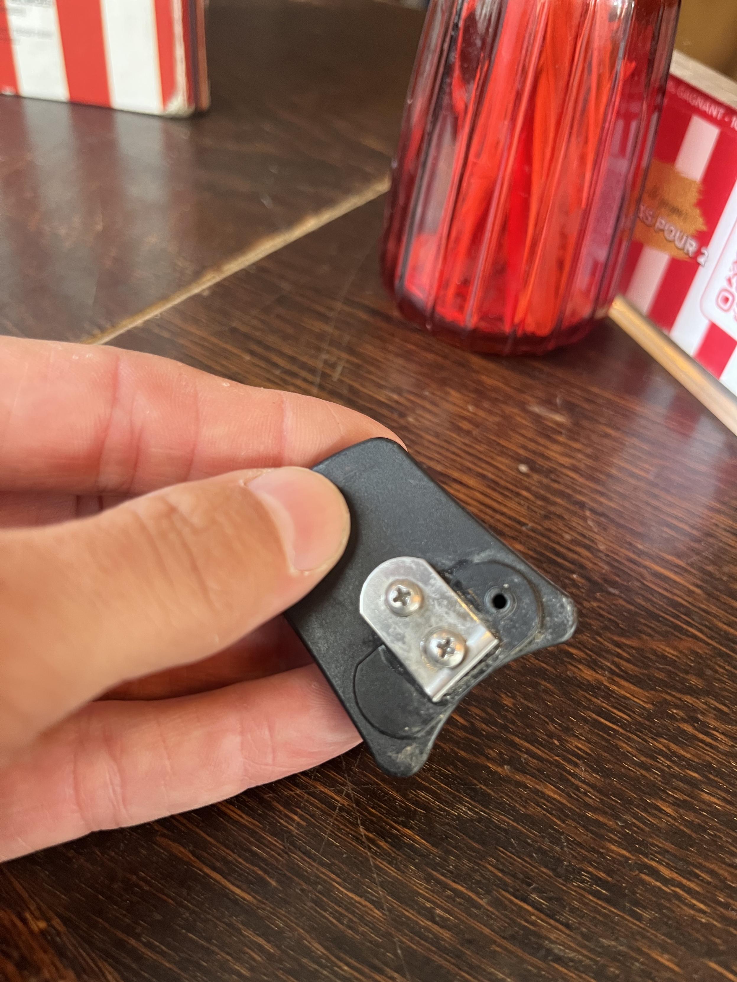 Broken metal plate 