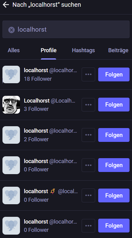 & Nach localhorst” suchen
localhorst
Alles Profile Hashtags Beitrage
localhorst @localhor... Folge
18 Follower
“a5 Localhorst @Localh... Folge
©Jy 3 Follower
localhorst @localhor... Folge
2 Follower
localhorst @localhor... Folge
0 Follower
localhorst J @local... Folge
0 Follower
localhorst @localhor... Folge
0 Follower
