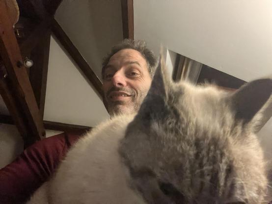 Josette half in the picture sat on my knee 