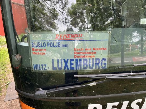Bus destination sign. 