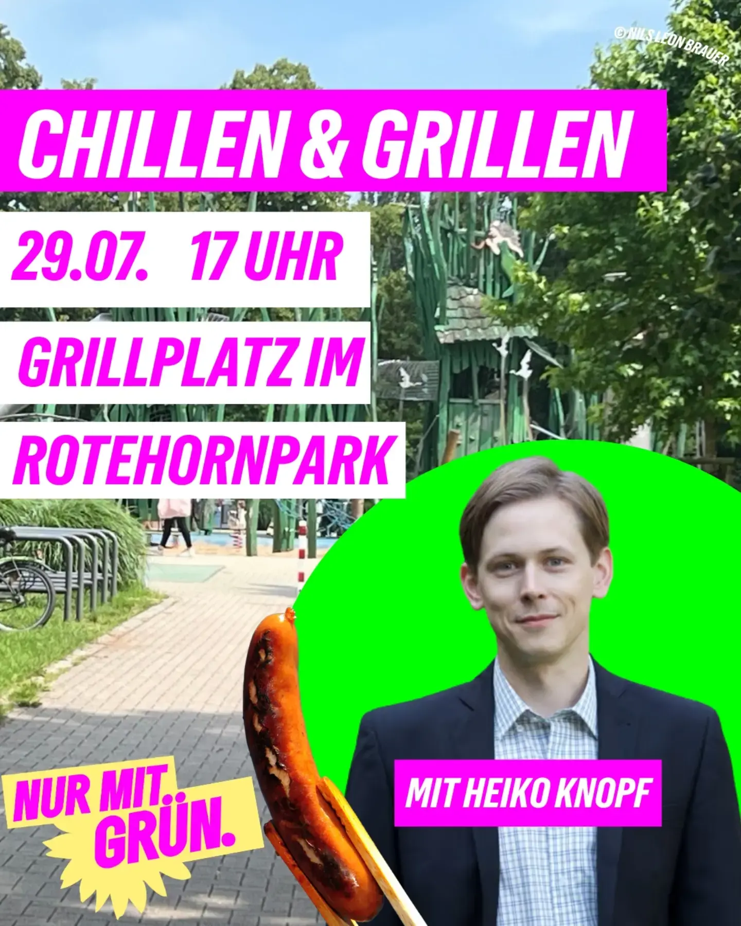 🌭Bratwurst trifft Politik!

Am 29. Juli um 17 Uhr im Stadtpark gibt's kostenlose Bratwurst und Grillkäse – natürlich auch vegan! 🌱

Chillt mit unserem stellvertretenden Bundesvorsitzenden Heiko Knopf und kommt mit uns ins Gespräch.

Ihr bringt die Fragen – wir die Bratwurst. 💚